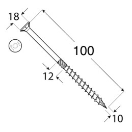 #2080 Konstrukcny vrut 10x100 zapustena hlava torx DRVT