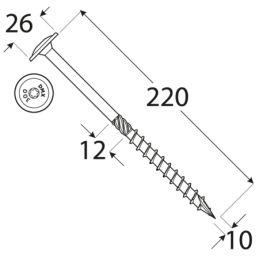 DRVTK 10x220 TORX