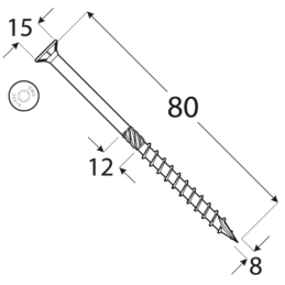 Konštrukčný vrut - DRVT 8x80 TORX